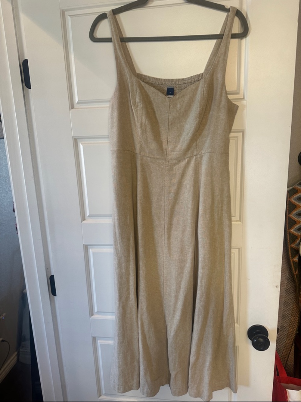 Old Navy Beige Sleeveless Linen-Blend Maxi Dress